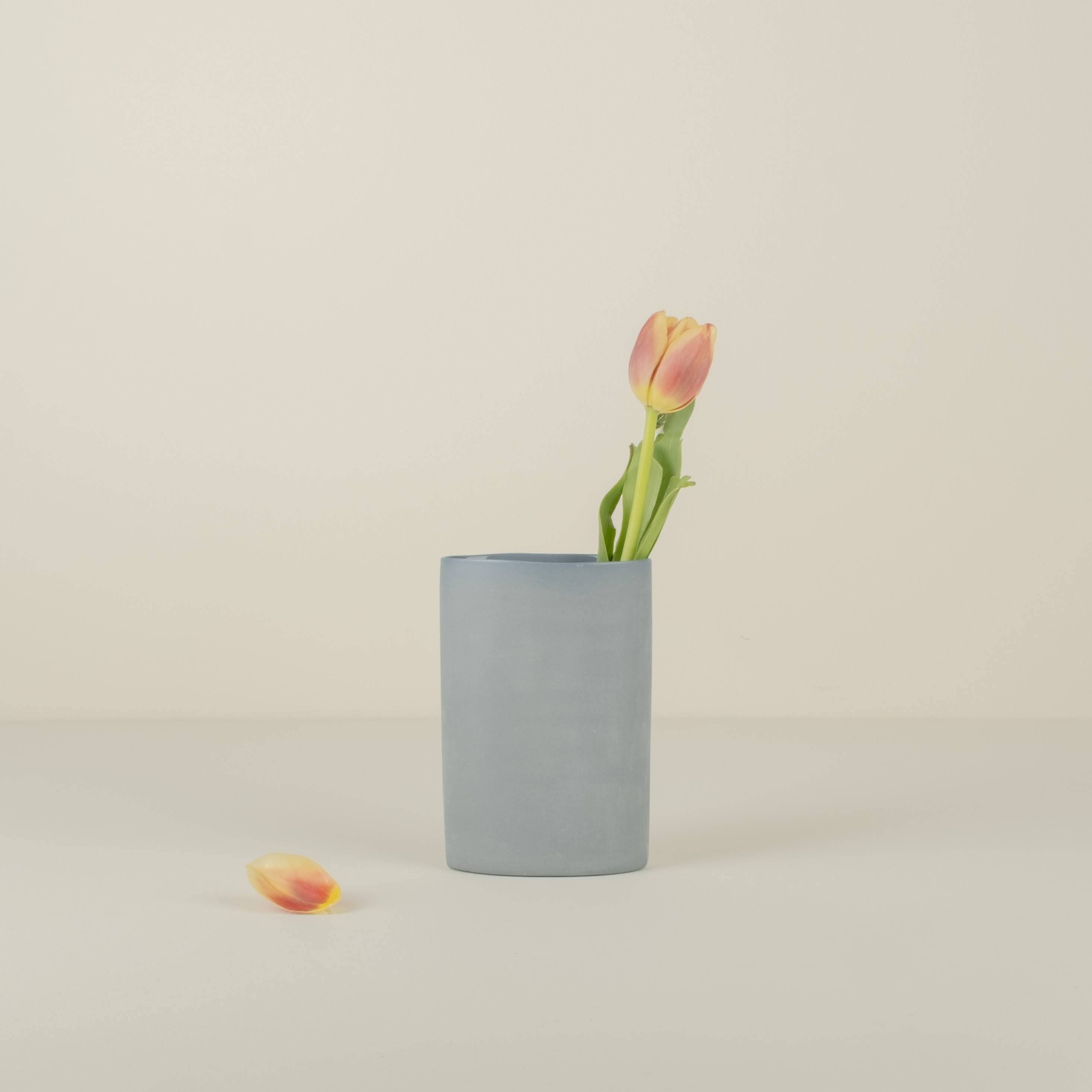 Oval Vase Small, Steel
