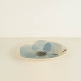 Poppy Flower Oval Pebble Bowl Duck Egg