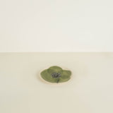 Poppy Flower Side Plate Dark Green