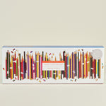 Colorful puzzle box with a plain background