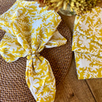 Pressed Florals Napkins, Marigold Yellow, Set/4