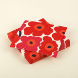 Red Unikko Paper Lunch Napkins