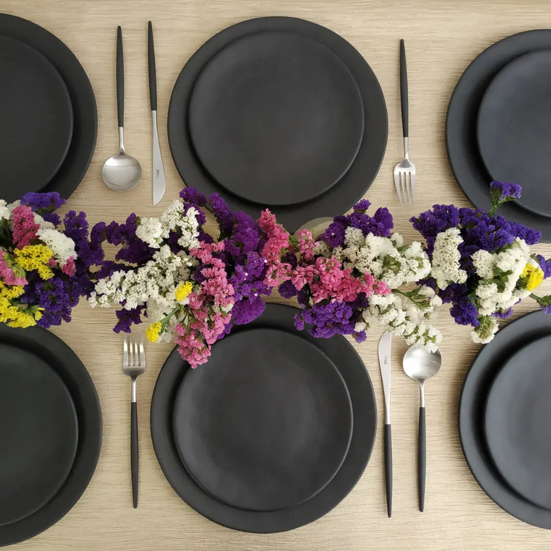 Roda Black Coupe Salad/Dessert Plate