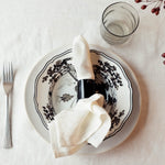 Rythmo Linen Napkin, White/String