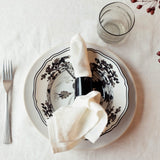Rythmo Linen Napkin, White/String