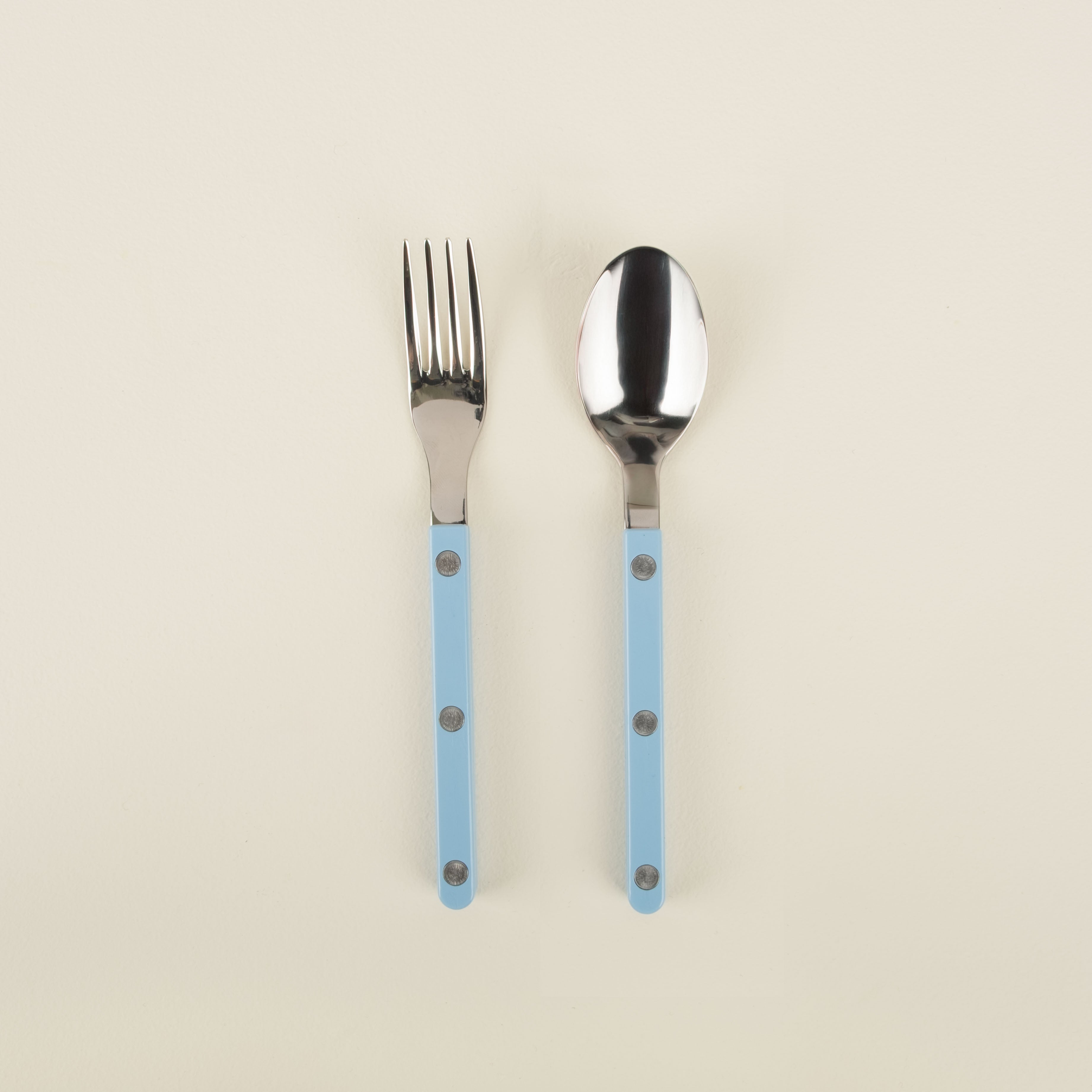 Children’s Fork & Spoon Set, Light Blue