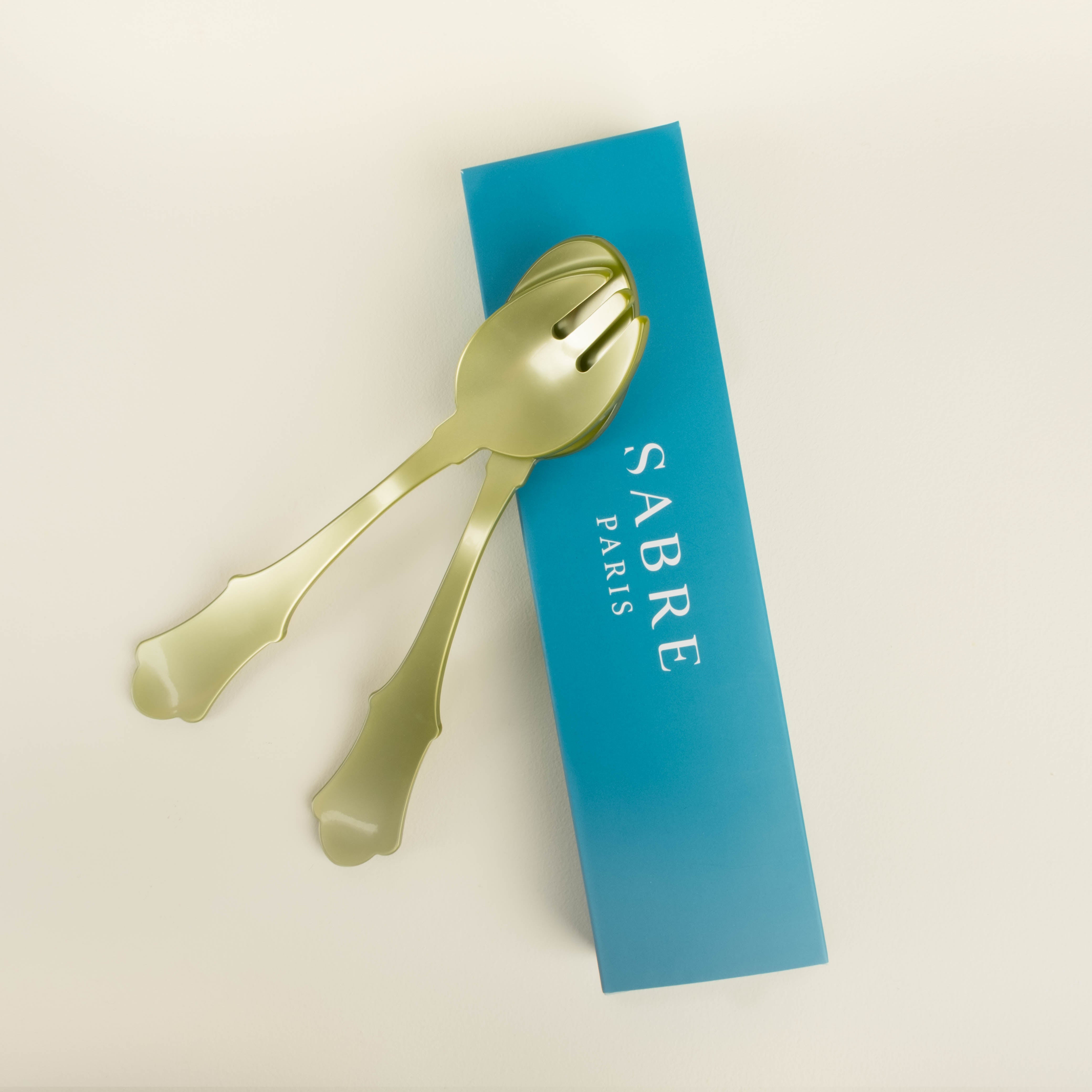 Old Fashioned Salad Servers, Moss