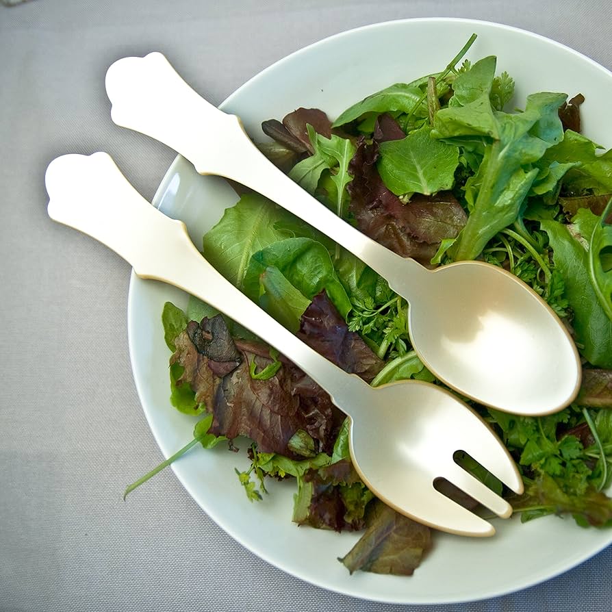 Old Fashioned Salad Servers, Pearl
