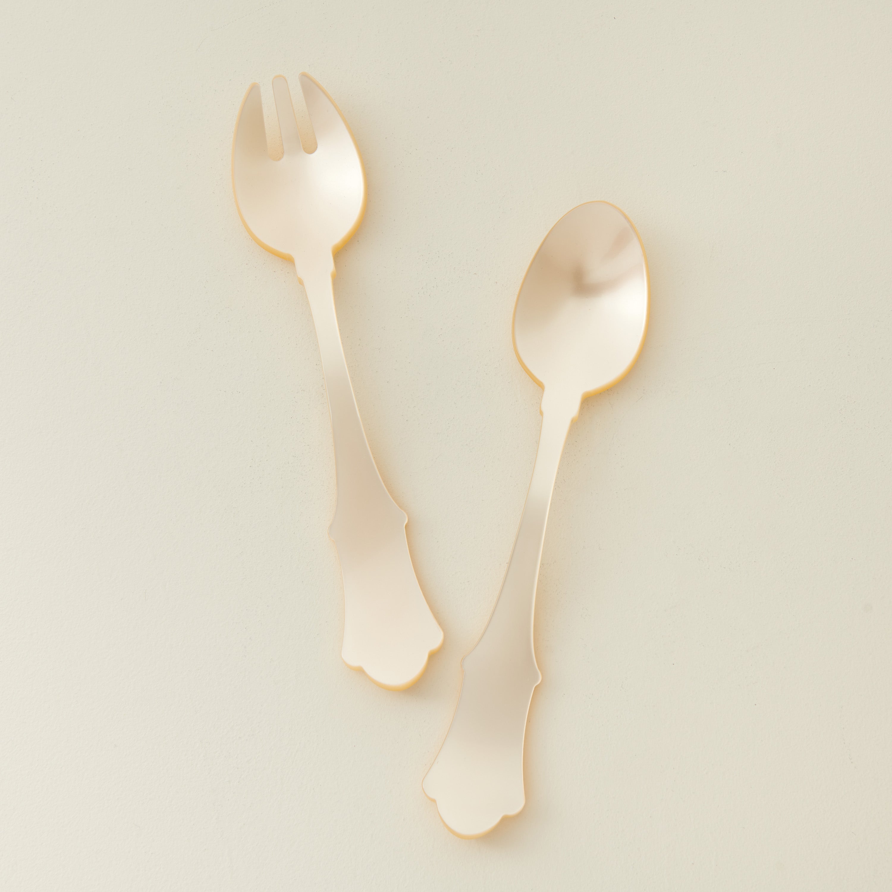 Old Fashioned Salad Servers, Pearl