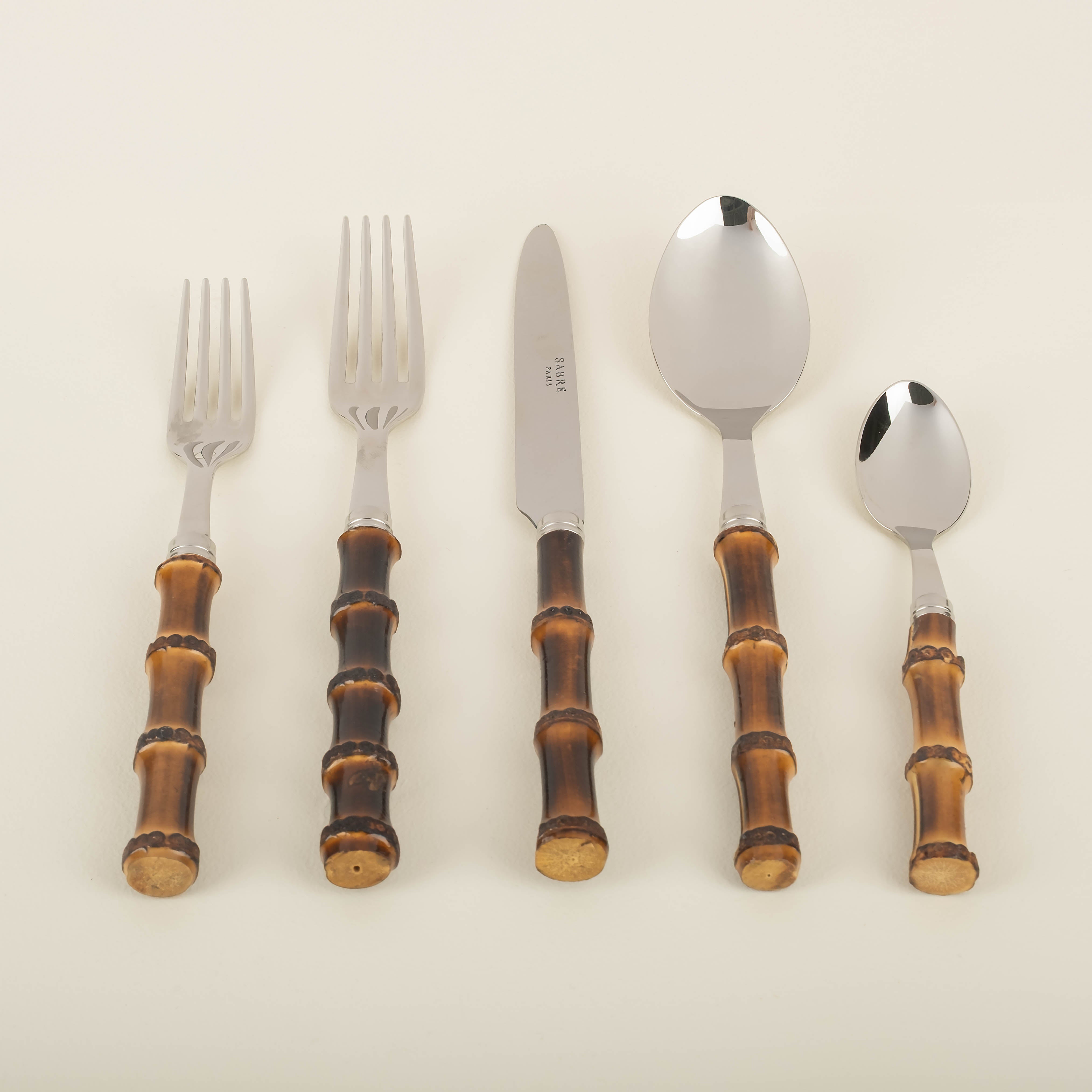 Panda 5-Piece Place Setting,  Dark Bamboo