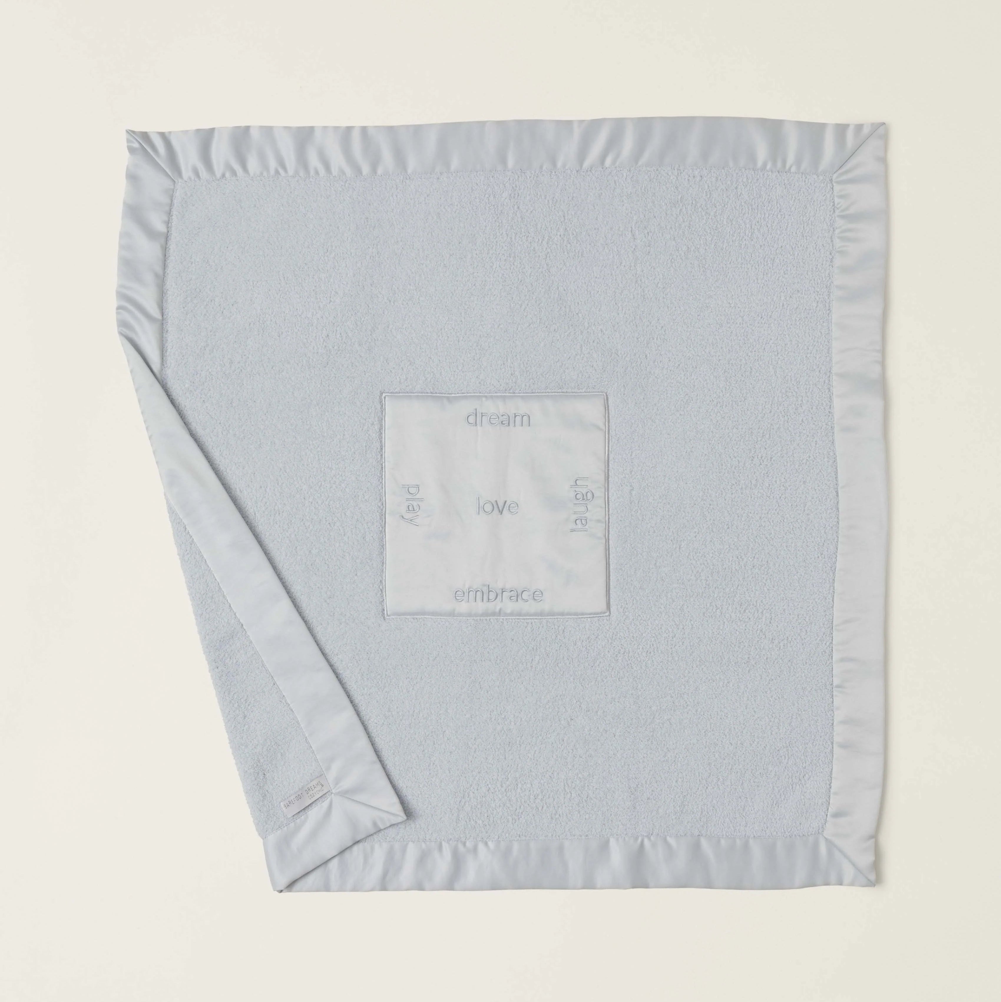 Satin Trim Receiving Blanket, Blue 1
