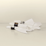 Set of 2 Black Marble Horn Napkin Rings