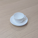 A Table White Dinnerware Collection Tea or Cappucino Cup and Saucer