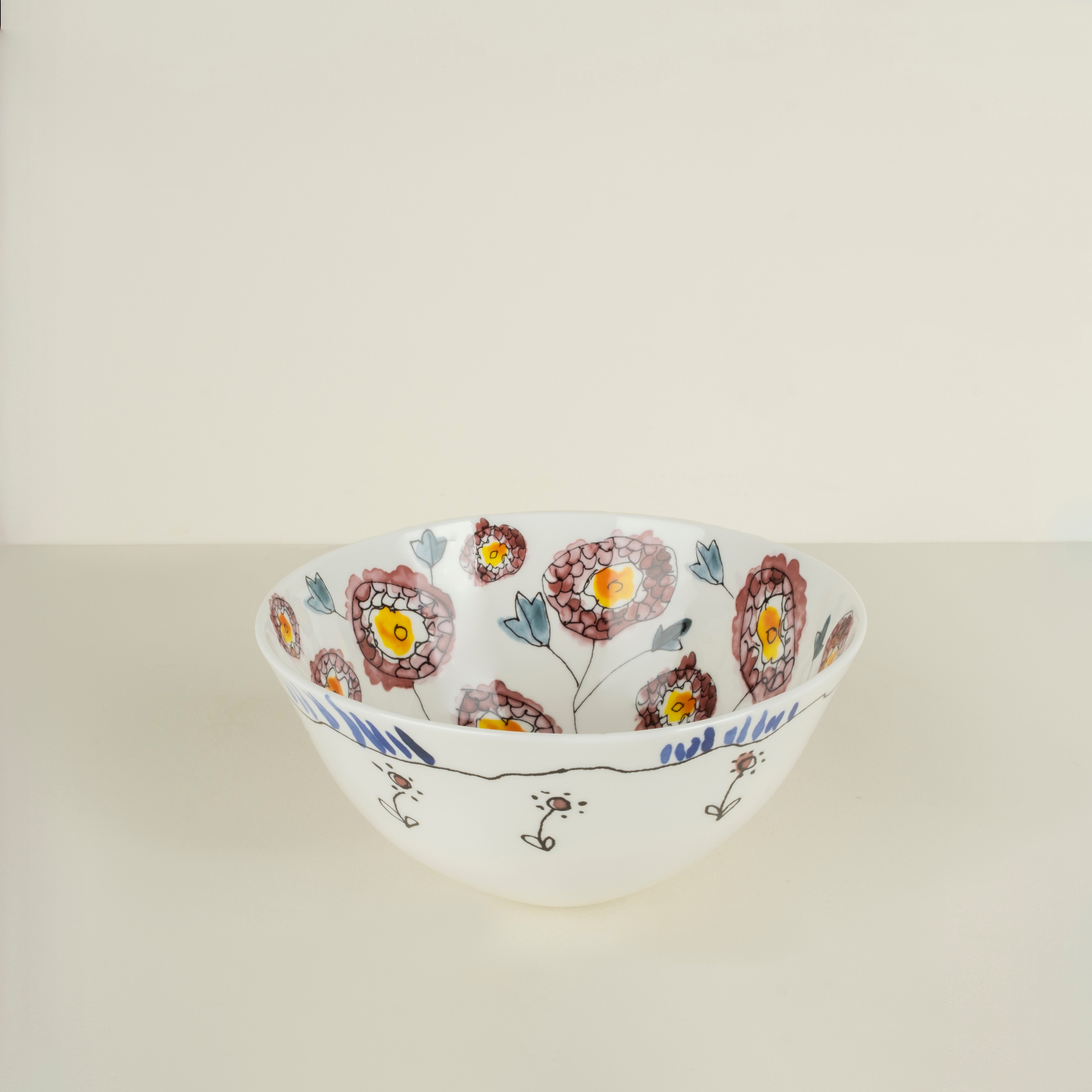 Serving Bowl M Anemone Milk