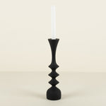 Spool Small Ebonized Ash Candlestick