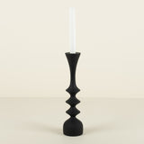 Spool Small Ebonized Ash Candlestick