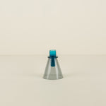 Teal/Smoke Glass Candlestick