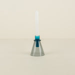 Teal/Smoke Glass Candlestick
