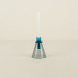 Teal/Smoke Glass Candlestick