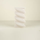 Large Swirl Vase, Bone White