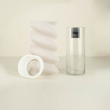 Large Swirl Vase, Bone White