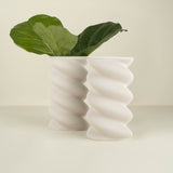 Large Swirl Vase, Bone White