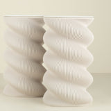Large Swirl Vase, Bone White