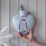 Heart Hot Water Bottle, Penguin