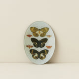 Oval Glass Découpage Plate, Butterflies