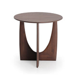 FLOOR SAMPLE | Floor Model Teak Geometric Brown Side Table