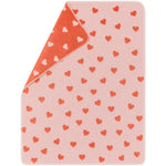 Blanket with heart pattern on a white background