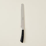 Black Handle Serrated Bread Knife, 22 cm