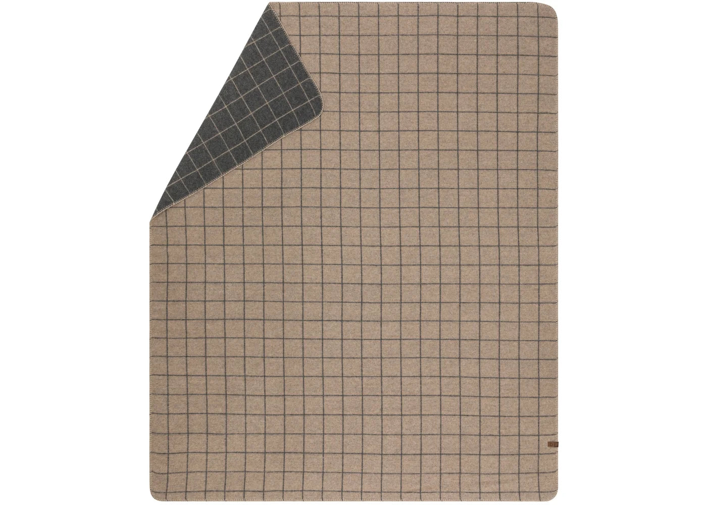 checkered throw grey and beige