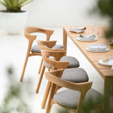 Bok Outdoor Dining Chair, Teak w/ Mocha Fabric