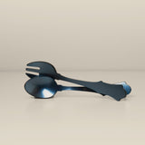 Old Fashioned Salad Servers, Steel Blue