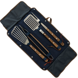 Premier Walnut 4-Piece Deluxe Barbecue Set