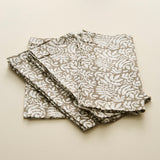 Gathered Garden Napkins, Taupe, Set/4