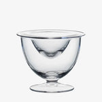 Clear glass bowl on a white background