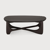 Pi Coffee Table, Varnished Mahogany, Dark Brown, Pebble Shape