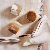 Set of 2 Caramel Horn Napkin Rings