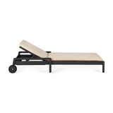 FLOOR MODEL | Jack Adjustable Lounger, Black with Natural Cushions