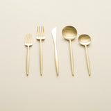 Moon 5-Piece Place Setting, Matte Champagne