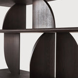 Geometric Sofa Console, Teak Dark Brown