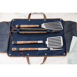 Premier Walnut 4-Piece Deluxe Barbecue Set