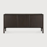 Pi Sideboard, Varnished Teak, Dark Brown, 3 Doors