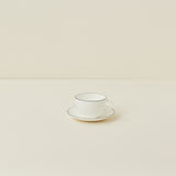 A Table Black Line Dinnerware Collection Tea or Cappucino Cup and Saucer