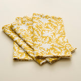 Pressed Florals Napkins, Marigold Yellow, Set/4