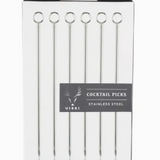 Stainless Steel Cocktail Picks, Set of 6