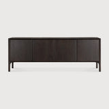 Pi Sideboard, Varnished Teak, Dark Brown, 4 Doors