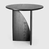 Oak Geometric Black Side Table